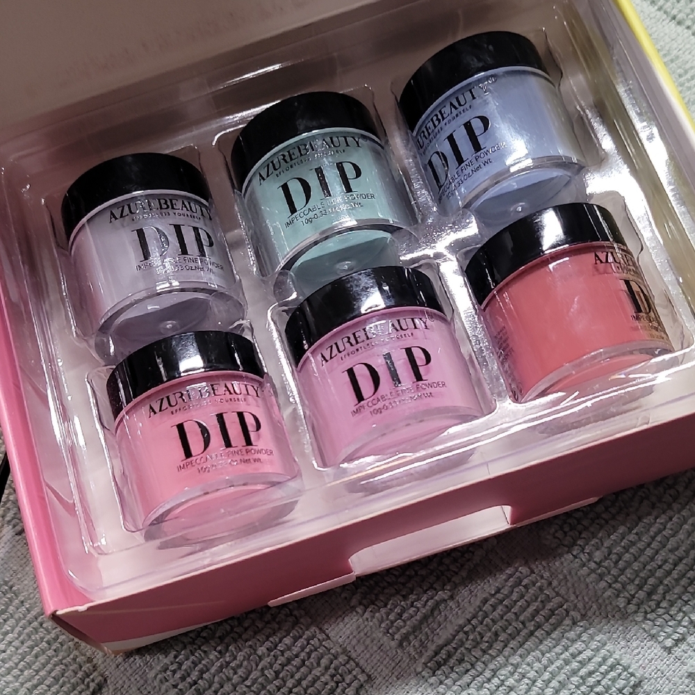 Dip Powder Nail Kit - Pink, Blue, Green, White